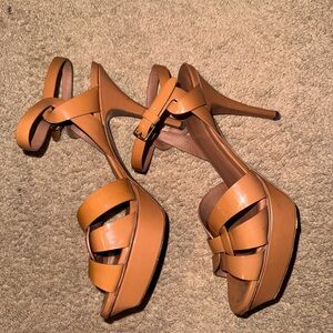 YSL Tribute Leather Platform Sandals